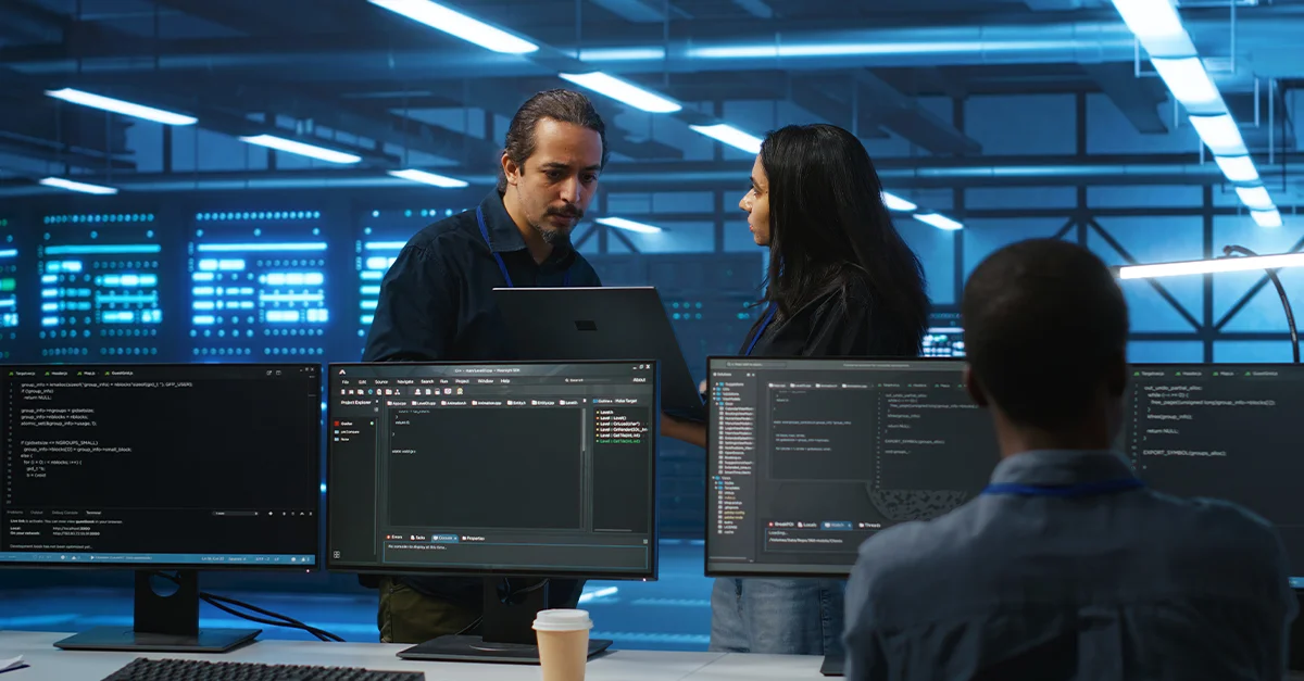 cyber security team discussing